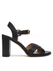 LAUREN RALPH LAUREN Sandały Emeryn 802P04435001 Czarny. Czarne sandały Lauren Ralph Lauren, bez wzorów, ze skóry, bez obcasa, na słupku, bez zapięcia. Za 769.99 zł.