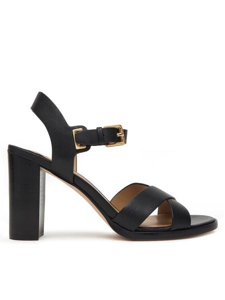 LAUREN RALPH LAUREN Sandały Emeryn 802P04435001 Czarny. Czarne sandały Lauren Ralph Lauren, bez wzorów, ze skóry, bez obcasa, na słupku, bez zapięcia. Za 769.99 zł.