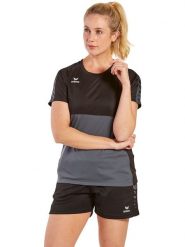 Erima Koszulka sportowa "Six Wings" w kolorze czarno-szarym rozmiar: 44. Czarne koszulki sportowe Erima, bez wzorów, z materiału, bez ramiączek, outdoorowe. Za 119.95 zł.