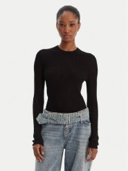 HUGO Sweter Somya_B 50554221 Czarny Slim Fit. Czarne swetry Hugo, m, bez wzorów, z wiskozy, bez ramiączek. Za 449.99 zł.