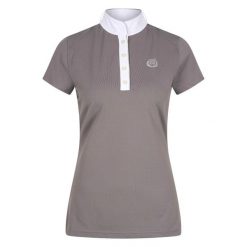 Damska koszulka polo na zawody Euro-Star Hannah. Brązowe bluzki EURO-STAR, bez wzorów, eleganckie, bez kołnierzyka, bez ramiączek. Za 207.50 zł.