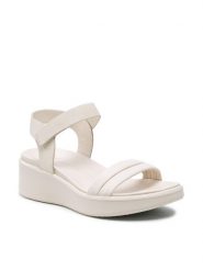 ECCO Sandały Flowt Wedge Lx W 27330359113 Beżowy. Brązowe sandały ecco, bez wzorów, z nubiku, bez obcasa, na koturnie, bez zapięcia. Za 569.99 zł.