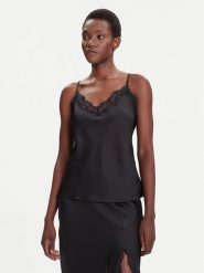 Calvin Klein Top LV044C101G Czarny Regular Fit. Czarne topy Calvin Klein, l, bez wzorów, z syntetyku, bez kołnierzyka, bez ramiączek. Za 399.99 zł.
