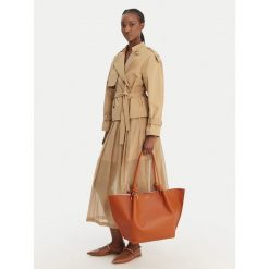 Torebka Coccinelle. Brązowe shopper Coccinelle, bez wzorów, bez dodatków. Za 1,599.99 zł.