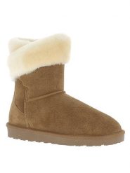 Gooce Skórzane kozaki zimowe "Beverly" w kolorze jasnobrązowym rozmiar: 39. Brązowe kozaki Gooce, na zimę, z materiału, bez obcasa, bez zapięcia. Za 208.99 zł.