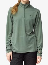 Bluza damska Fjallraven Abisko Day Hike Half Zip. Zielone bluzy Fjällräven, l, bez wzorów, z materiału, bez kaptura. Za 414.69 zł.