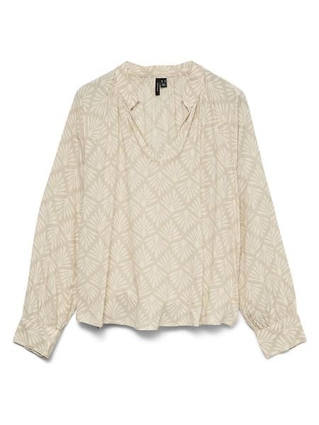 Vero Moda Bluzka w kolorze beżowym rozmiar: M. Brązowe bluzki Vero Moda, m, bez wzorów, z wiskozy, bez kołnierzyka, bez ramiączek. Za 70.90 zł.