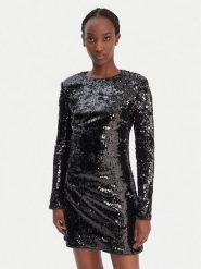 Guess Sukienka koktajlowa W6RK52 KD020 Czarny Regular Fit. Czarne sukienki Guess, l, z aplikacjami, z syntetyku, wizytowe, bez kołnierzyka, bez ramiączek. Za 659.99 zł.