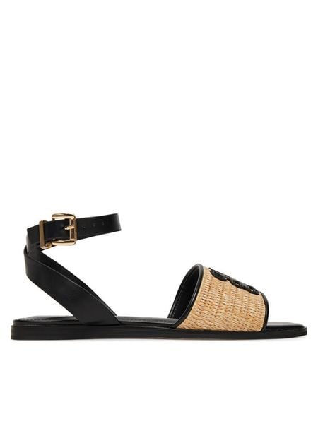 Nine West Sandały CEO-CWBFS181-03 Czarny. Czarne sandały Nine West, bez wzorów, z materiału, bez obcasa, na płaskiej podeszwie, bez zapięcia. Za 117.99 zł.