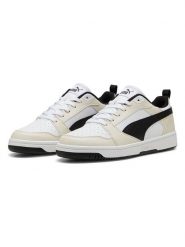 Puma Sneakersy "Rebound v6" w kolorze biało-beżowo-czarnym rozmiar: 41. Białe trampki Puma, bez wzorów, bez zapięcia. Za 179.95 zł.