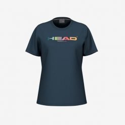 Koszulka damska Head Rainbow. Niebieskie bluzki Head, l, bez wzorów, sportowe, bez kołnierzyka, bez ramiączek. W wyprzedaży za 153.00 zł.