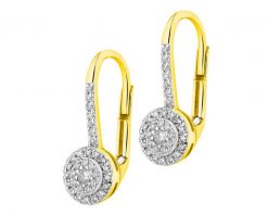 Kolczyki z żółtego złota z brylantami - 0,19 ct - próba 585. Żółte kolczyki Apart, z brylantem, złote. Za 3,990.00 zł.