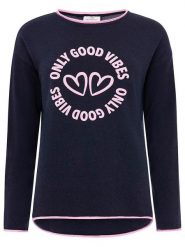 Zwillingsherz Sweter "Only good Vibes" w kolorze granatowym rozmiar: XL. Niebieskie swetry Zwillingsherz, xl, bez wzorów, z kaszmiru, bez ramiączek. Za 198.10 zł.