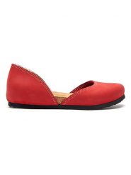 Comfortfusse Skórzane baleriny "Este" w kolorze czerwonym rozmiar: 37. Czerwone baleriny Comfortfüße, bez wzorów, z nubiku, z okrągłym noskiem, bez obcasa. Za 252.99 zł.