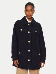 Tommy Hilfiger Płaszcz wełniany WW0WW43762 Granatowy Regular Fit. Niebieskie płaszcze TOMMY HILFIGER, na zimę, bez wzorów, z wełny, bez kaptura. Za 1,799.00 zł.