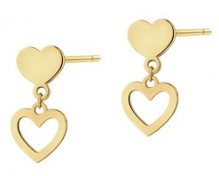 Kolczyki srebrne - serca. Szare kolczyki Apart, pozłacane. Za 129.00 zł.