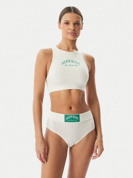 Calvin Klein Underwear Top LV00QF8707 Kremowy. Białe topy Calvin Klein Underwear, l, bez wzorów, z bawełny, bez kołnierzyka, bez ramiączek. Za 111.99 zł.