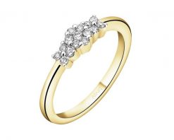 Pierścionek z żółtego złota z brylantami - 0,20 ct - próba 585. Żółte pierścionki Apart, z brylantem, złote. Za 3,290.00 zł.