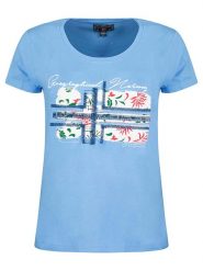 Geographical Norway Koszulka "Jepson 401" w kolorze błękitnym rozmiar: XXL. Niebieskie bluzki Geographical Norway, xxl, bez wzorów, bez kołnierzyka, bez ramiączek. Za 43.47 zł.