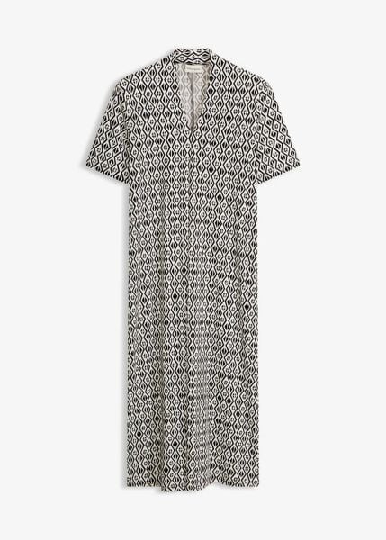 Sukienka z dżerseju. Fioletowe sukienki bonprix, bez wzorów, z dżerseju, eleganckie, bez kołnierzyka, bez ramiączek. Za 142.99 zł.