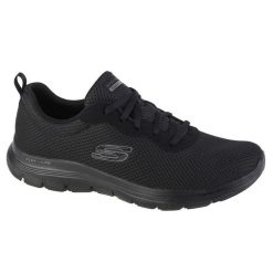 Buty sportowe Sneakersy damskie, Flex Appeal 4.0 Brilliant View. Czarne obuwie sportowe Skechers, z gumy, bez zapięcia, trekkingowe. Za 299.99 zł.