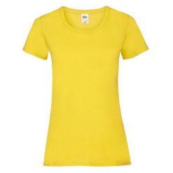 Koszulka Damska Valueweight. Żółte bluzki FRUIT OF THE LOOM, m, bez wzorów, sportowe, bez kołnierzyka, bez ramiączek. Za 30.99 zł.