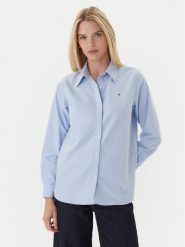 Tommy Hilfiger Koszula WW0WW46111 Błękitny Relaxed Fit. Niebieskie koszule TOMMY HILFIGER, bez wzorów, z bawełny, bez kołnierzyka, bez ramiączek. Za 429.99 zł.