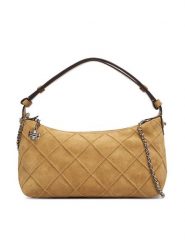 Tory Burch Torebka Fleming Suede Pochette 185797 Kremowy. Białe torebki klasyczne Tory Burch, bez wzorów, ze skóry, bez dodatków. Za 2,164.00 zł.