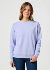 DAMSKA BLUZA WRANGLER REGULAR SWEAT SWEET LAVENDER 112355290. Niebieskie bluzy Wrangler, s, bez wzorów, bez kaptura. Za 159.99 zł.