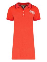 ANAPURNA Sukienka "Kareteak" w kolorze czerwonym rozmiar: L. Czerwone sukienki ANAPURNA, na co dzień, l, bez wzorów, z bawełny, bez kołnierzyka, bez ramiączek, mini, proste. Za 73.99 zł.