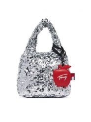 Tommy Jeans Torebka Tjw Bodega Sequins Shopper AW0AW19091 Srebrny. Szare shopper Tommy Jeans, bez wzorów, z jeansu, bez dodatków. Za 489.99 zł.