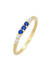 Elli Damski pierścionek Elegantz kryształami cyrkonii i syntetycznych szafirów w pozłacanym srebrze 925 Sterling Silver Pierścionki 1 ct. Szare pierścionki Elli, z cyrkonią, pozłacane. Za 293.99 zł.