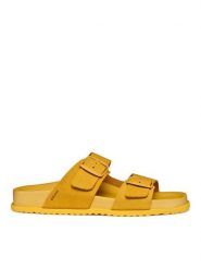 Geox Klapki D Sandybett D558RA 00022 C2006 Żółty. Żółte klapki Geox, bez wzorów, ze skóry, bez obcasa. Za 359.99 zł.