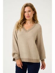CULTURE Sweter "Cardeen" w kolorze beżowo-kremowym rozmiar: L/XL. Brązowe swetry Culture, l, bez wzorów, z wełny, bez ramiączek. Za 149.31 zł.