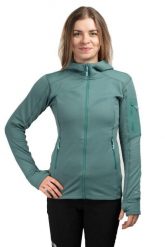 Bluza wspinaczkowa damska Modulus Hoody Women. Zielone bluzy RAB, l, bez wzorów, z materiału, z kapturem. Za 539.99 zł.