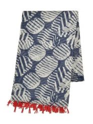 BLE Szal w kolorze niebiesko-białym - 180 x 100 cm rozmiar: onesize. Brązowe szaliki BLE, z aplikacjami, z bawełny. Za 36.95 zł.