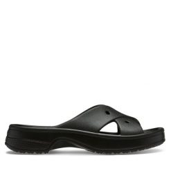 Klapki Crocs. Czarne klapki Crocs, bez wzorów, bez obcasa. Za 129.99 zł.