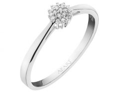 Pierścionek z białego złota z diamentami - 0,05 ct - próba 375. Białe pierścionki Apart, z diamentem, złote. Za 1,290.00 zł.