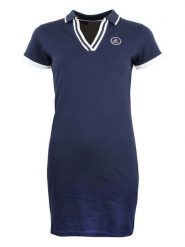 Peak Mountain Sukienka polo w kolorze granatowym rozmiar: M. Niebieskie sukienki Peak Mountain, na co dzień, m, bez wzorów, bez kołnierzyka, bez ramiączek, mini, proste. Za 100.99 zł.