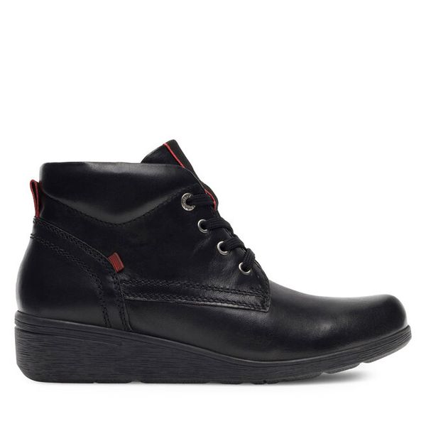 Trzewiki Go Soft. Czarne botki GO SOFT, bez wzorów, bez obcasa, na płaskiej podeszwie, bez zapięcia. Za 169.99 zł.