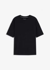 Koszulka sportowa oversize z bawełną, szybkoschnąca. Czarne koszulki sportowe bonprix, bez wzorów, z bawełny, bez ramiączek. Za 64.99 zł.