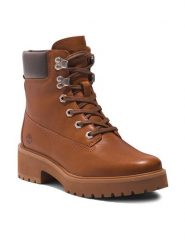 Timberland Botki Carnaby Cool 6In TB0A5YWGF131 Brązowy. Brązowe botki Timberland, bez wzorów, ze skóry, bez obcasa, na płaskiej podeszwie, bez zapięcia. Za 599.99 zł.