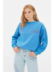 Trendyol Bluza w kolorze błękitnym rozmiar: S. Niebieskie bluzy Trendyol, s, bez wzorów, bez kaptura. Za 60.99 zł.