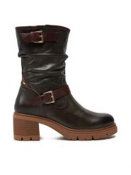 Pikolinos Botki W0B-8534C1 Zielony. Zielone botki Pikolinos, bez wzorów, ze skóry, bez obcasa, na słupku, bez zapięcia. Za 799.99 zł.