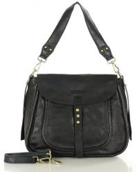 Saddle bag MARCO MAZZINI czarna vs120a. Czarne torebki klasyczne bez wzorów, ze skóry, bez dodatków. Za 521.55 zł.