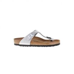 Japonki damskie Birkenstock Gizeh. Białe klapki Birkenstock, bez wzorów, z materiału, bez obcasa. Za 319.00 zł.