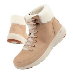 Buty zimowe sportowe damskie Skechers Glacial Ultra-Woodlands. Brązowe obuwie sportowe Skechers, na zimę, ze skóry, bez zapięcia, trekkingowe, Skechers Sport. Za 249.00 zł.