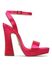 DeeZee Sandały LS5878-01 Różowy. Czerwone sandały DeeZee, bez wzorów, z materiału, bez obcasa, na słupku, bez zapięcia. Za 179.99 zł.