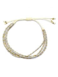 Luxenter Bransoletka w kolorze kremowym rozmiar: onesize. Brązowe bransoletki Luxenter, srebrne. Za 152.26 zł.