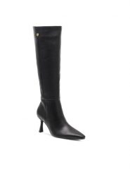 Nine West Kozaki MAIDA ZL23003-2CCP Czarny. Czarne kozaki Nine West, ze skóry, bez obcasa, na szpilce, bez zapięcia. Za 329.99 zł.